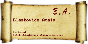 Blaskovics Atala névjegykártya